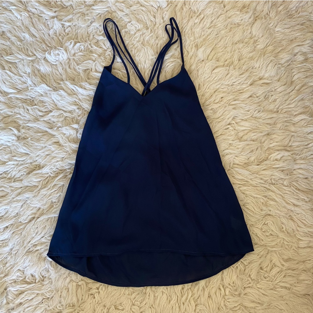 Navy blue crossed back top